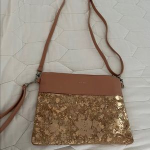Pixie mood women bag . Crossbody, clutch. Rose gold vegan